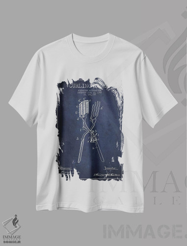 تیشرت طرح دار طرح پتنت فرکننده مو مدل ۲، وینتیج و رترو اثر پیکسل کهنه | فروشگاه ایماژ