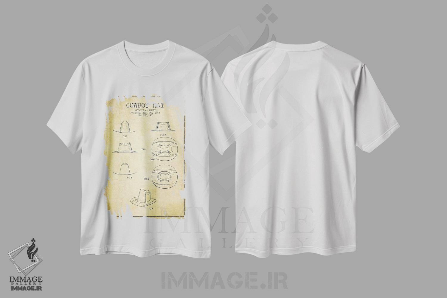 تیشرت طرح دار طرح پتنت کلاه کابویی قدیمی، تزئینی اثر پیکسل کهنه | immage.ir