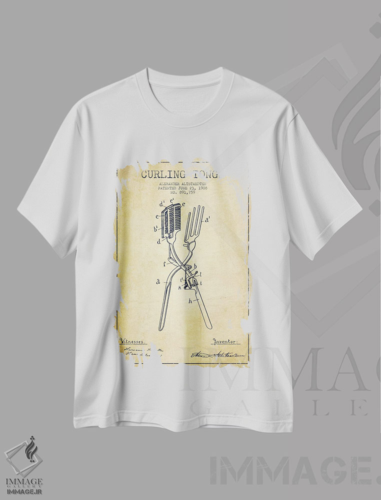 تیشرت طرح دار طرح پتنت فرکننده مو قدیمی، وینتیج و رترو اثر پیکسل کهنه | immage.ir
