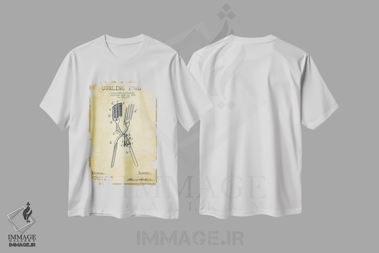تیشرت طرح دار طرح پتنت فرکننده مو قدیمی، وینتیج و رترو اثر پیکسل کهنه | immage.ir