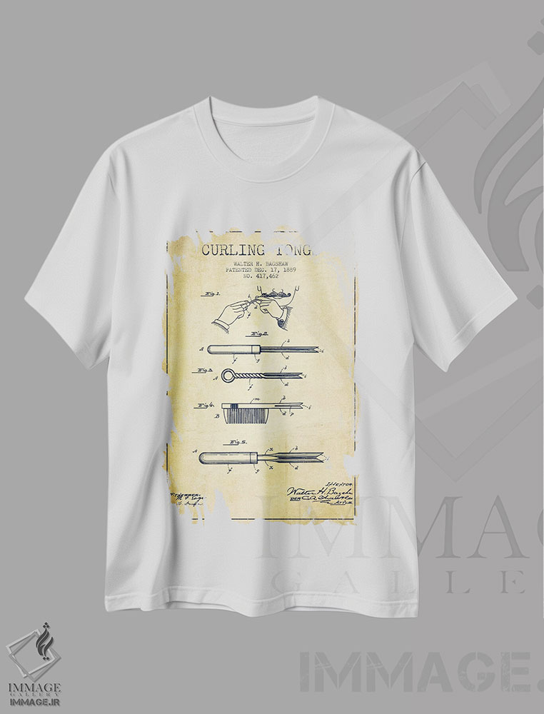 تیشرت طرح دار طرح پتنت فرکننده مو قدیمی، وینتیج و رترو اثر پیکسل کهنه | immage.ir