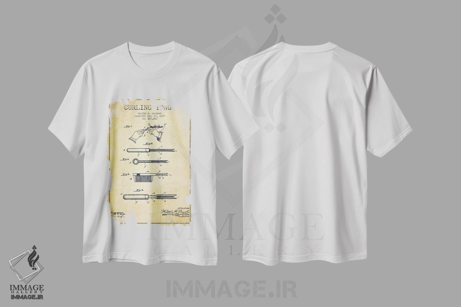 تیشرت طرح دار طرح پتنت فرکننده مو قدیمی، وینتیج و رترو اثر پیکسل کهنه | immage.ir