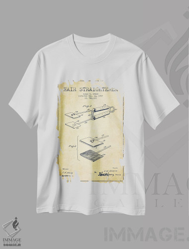 تیشرت طرح دار طرح حق ثبت اختراع اتو مو، وینتیج و رترو اثر پیکسل کهنه | فروشگاه ایماژ