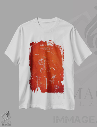 تیشرت طرح دار نقشهٔ ثبت اختراع رژلب، وینتیج و رترو اثر پیکسل کهنه | فروشگاه ایماژ