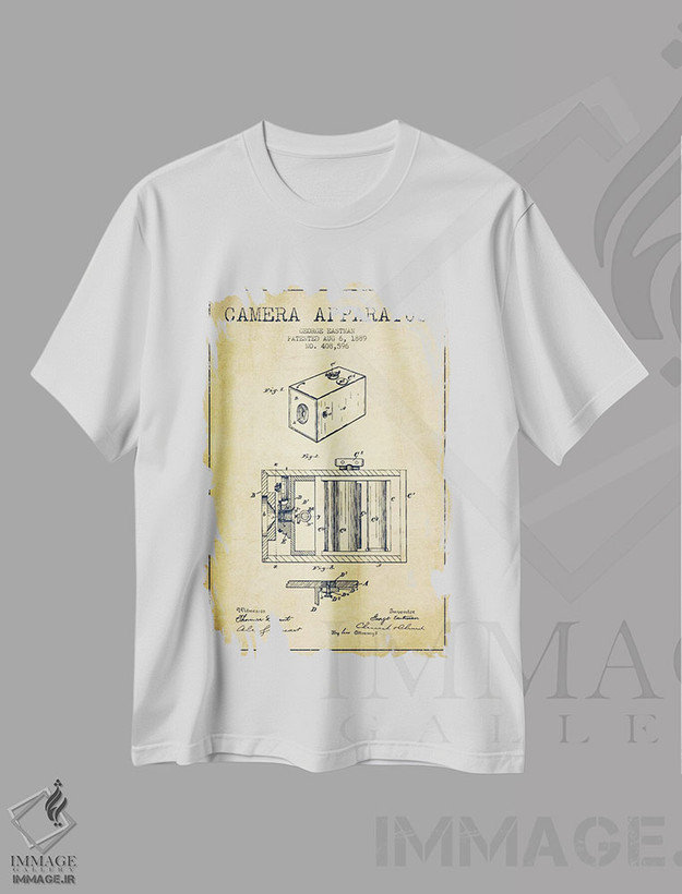 تیشرت طرح دار نقشهٔ اختراع دوربین، وینتیج و رترو اثر پیکسل کهنه | فروشگاه ایماژ