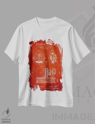 تیشرت طرح دار نقشهٔ اختراع مدار الکتریکی، وینتیج و رترو اثر پیکسل کهنه | فروشگاه ایماژ