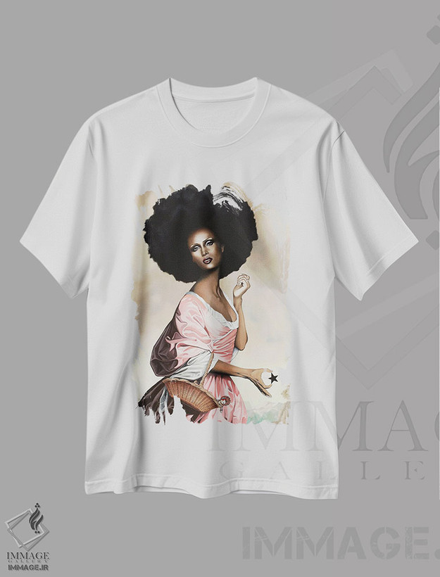 تیشرت طرح دار ستاره سیاه، هنر آمریکایی آفریقایی تبار اثر آلن ماگالون | فروشگاه ایماژ