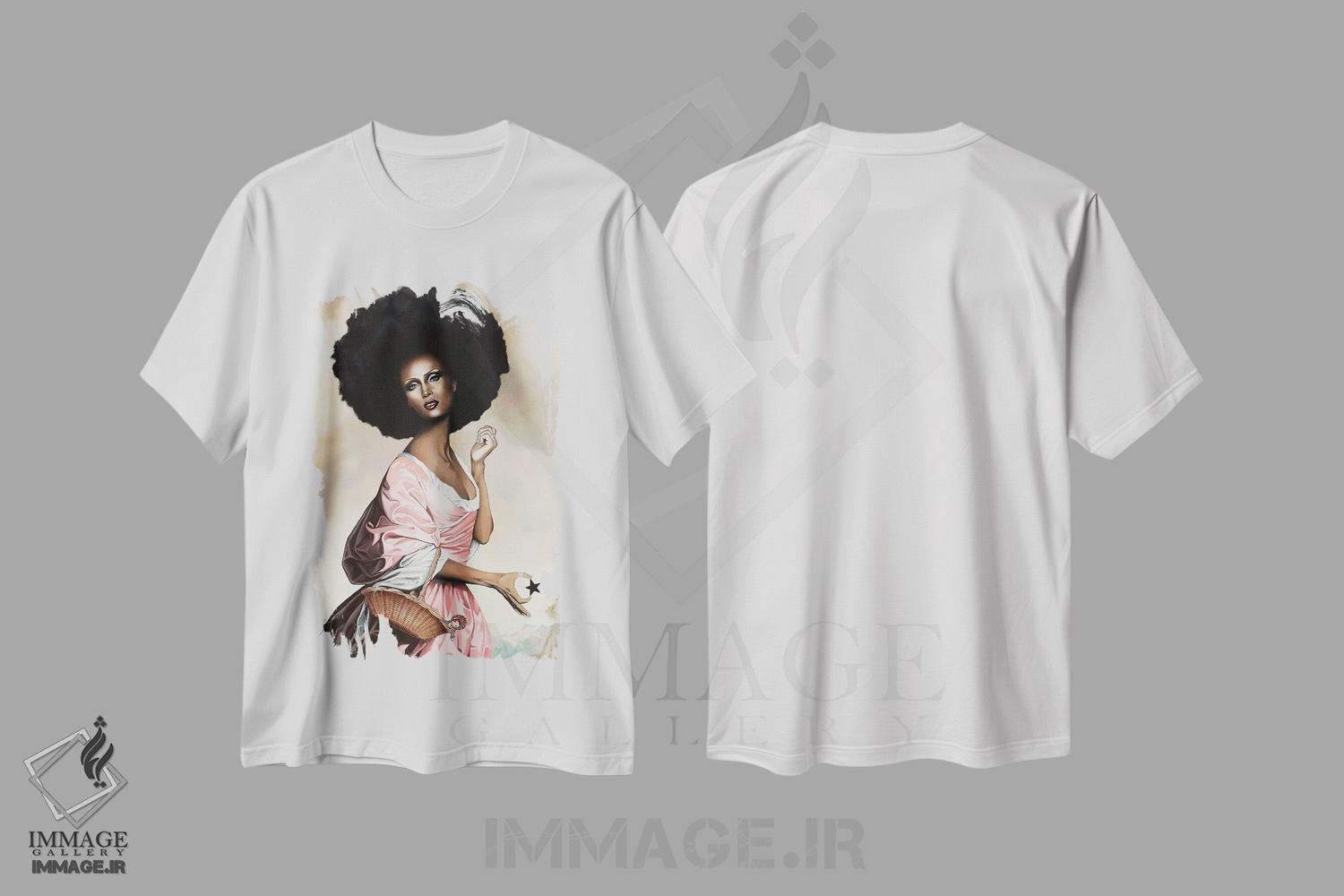 تیشرت طرح دار ستاره سیاه، هنر آمریکایی آفریقایی تبار اثر آلن ماگالون | فروشگاه ایماژ