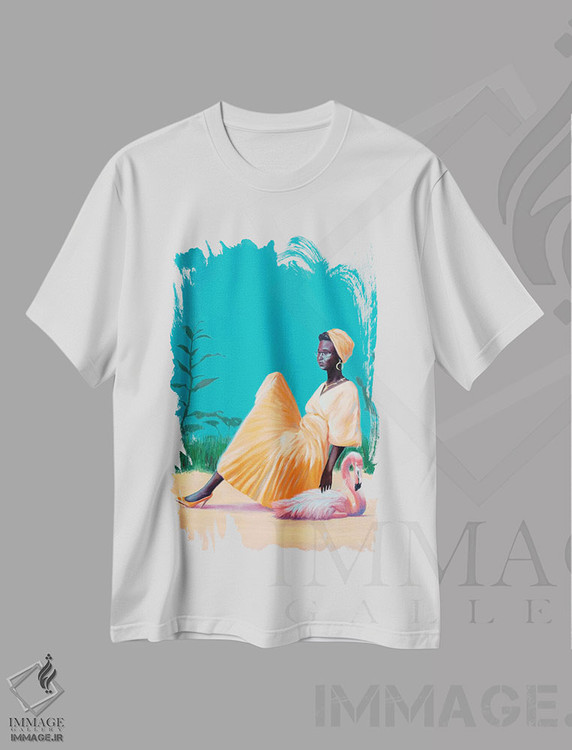 تیشرت طرح دار بازگشت به باغ پلاستیکی، هنر آمریکایی آفریقایی تبار اثر الکساندر گراهوفسکی | فروشگاه ایماژ