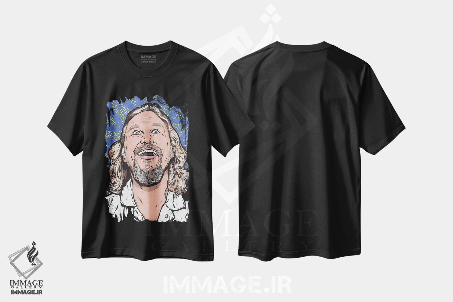 تیشرت طرح دار بیگ لبوسکی، هنر فاخر معاصر اثر آلیسون گاتچل | فروشگاه ایماژ