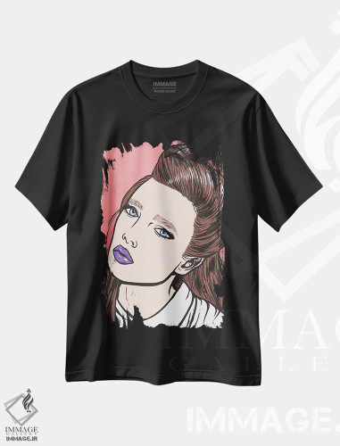 تیشرت طرح دار دختر کمیک سبزه، هنر فاخر معاصر اثر آلیسون گاتچل | فروشگاه ایماژ