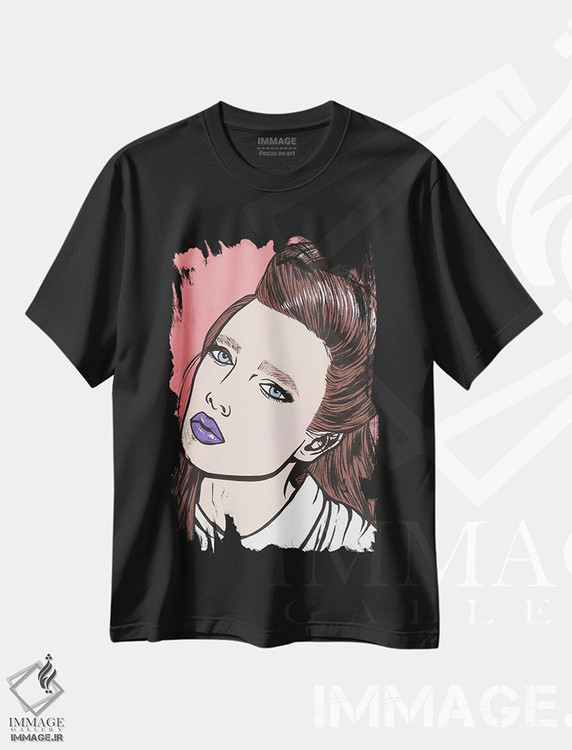 تیشرت طرح دار دختر کمیک سبزه، هنر فاخر معاصر اثر آلیسون گاتچل | فروشگاه ایماژ