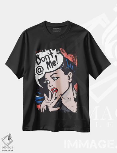 تیشرت طرح دار دختر کمیک: من را تگ نکن!، هنر فاخر معاصر اثر آلیسون گاتچل | فروشگاه ایماژ
