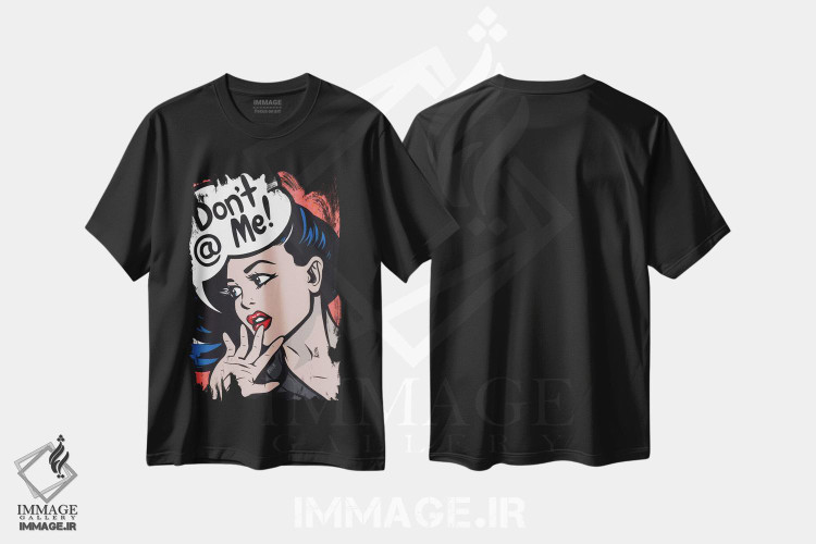 تیشرت طرح دار دختر کمیک: من را تگ نکن!، هنر فاخر معاصر اثر آلیسون گاتچل | فروشگاه ایماژ