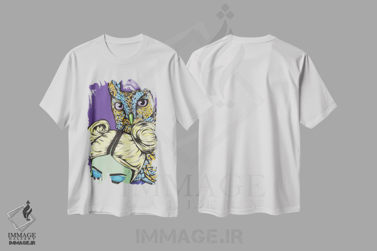 تیشرت طرح دار دختر با جغد، هنر فاخر معاصر اثر آلیسون گاتچل | immage.ir