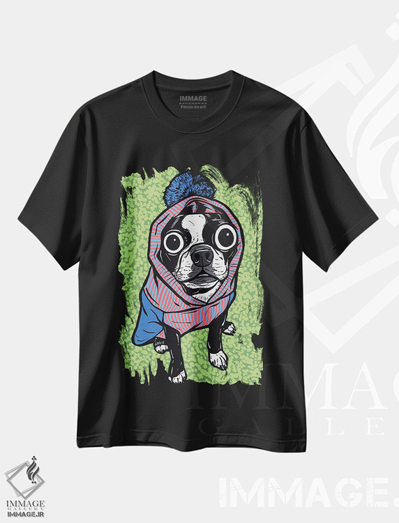 تیشرت طرح دار پولیور پام برای سگ بوستون تریر، هنر فاخر معاصر اثر آلیسون گاتچل | فروشگاه ایماژ