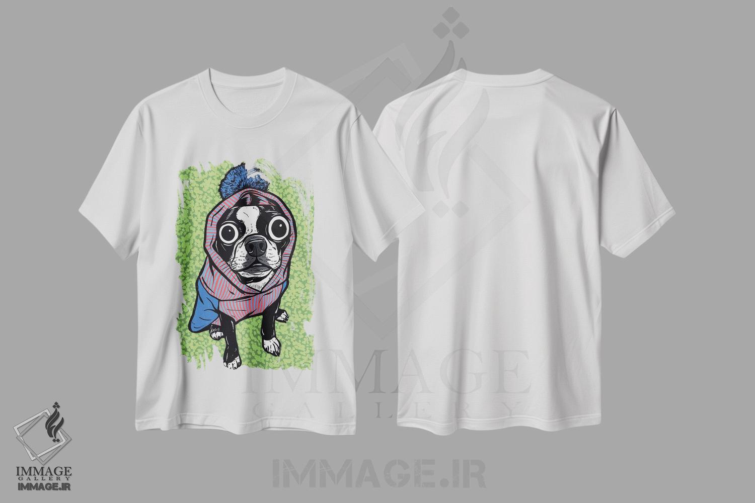 تیشرت طرح دار پولیور پام برای سگ بوستون تریر، هنر فاخر معاصر اثر آلیسون گاتچل | immage.ir