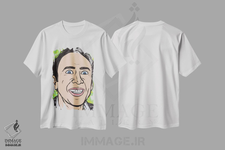 تیشرت طرح دار نیک کیج، هنر فاخر معاصر اثر آلیسون گاتچل | immage.ir