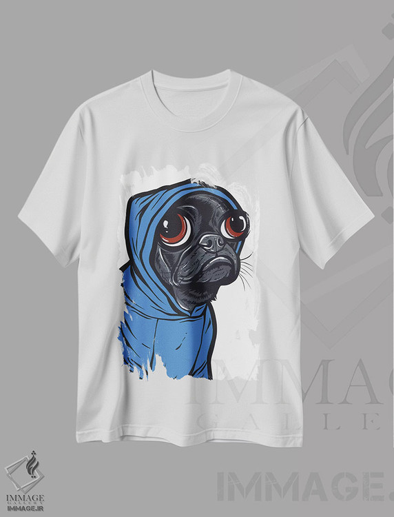 تیشرت طرح دار هودی پاگ سیاه، هنر فاخر معاصر اثر آلیسون گاتچل | immage.ir
