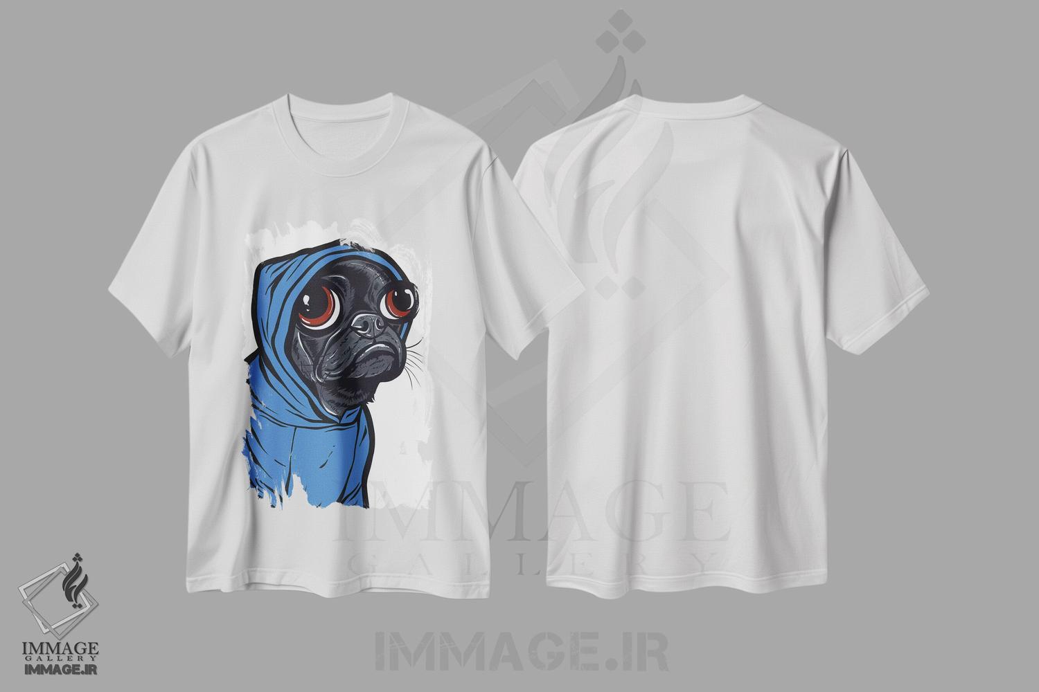 تیشرت طرح دار هودی پاگ سیاه، هنر فاخر معاصر اثر آلیسون گاتچل | immage.ir