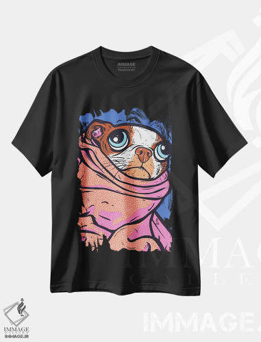 تیشرت طرح دار پتو با طرح بوستون تریر، هنر فاخر معاصر اثر آلیسون گاتچل | فروشگاه ایماژ