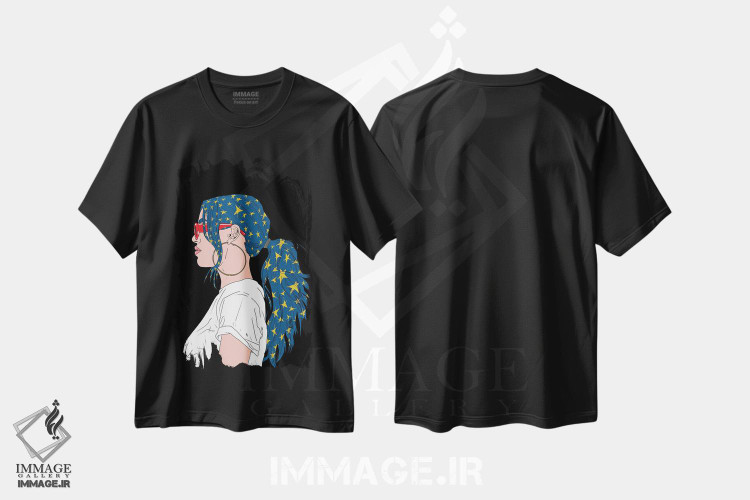 تیشرت طرح دار دختر کمیک با ستاره، تزئینی اثر آلیسون گاتچل | فروشگاه ایماژ
