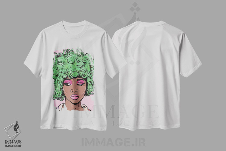 تیشرت طرح دار دختر کمیک سبز کیوت، هنر آمریکایی آفریقایی تبار اثر آلیسون گاتچل | immage.ir