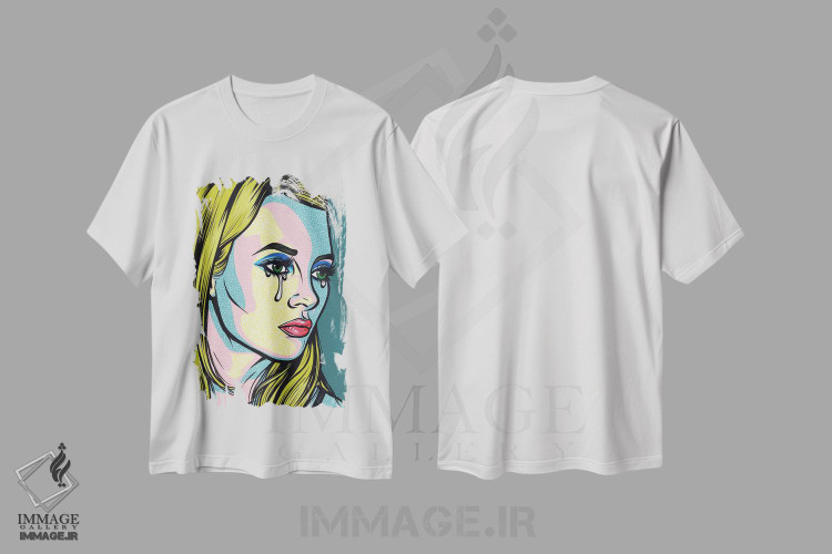 تیشرت طرح دار دختر کمیک گریان به نام کیت، هنر فاخر معاصر اثر آلیسون گاتچل | immage.ir