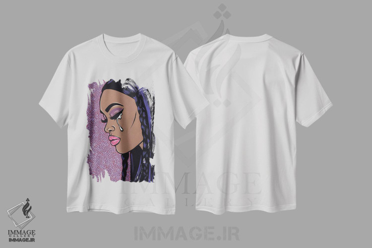 تیشرت طرح دار دختر کمیک غمگین I، هنر آمریکایی آفریقایی تبار اثر آلیسون گاتچل | immage.ir