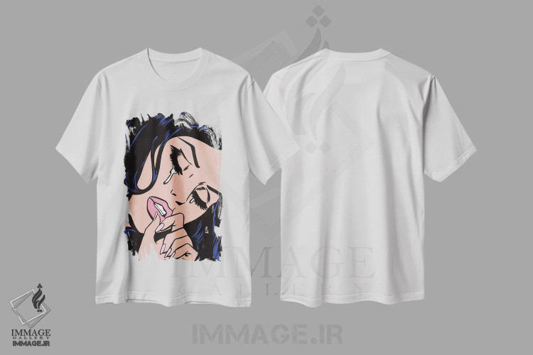 تیشرت طرح دار دختر کمیک غمگین II، هنر فاخر معاصر اثر آلیسون گاتچل | immage.ir