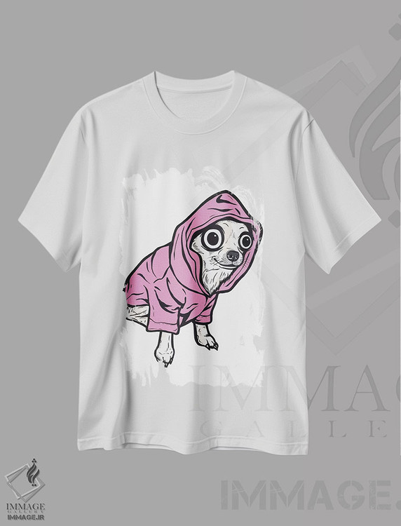 تیشرت طرح دار هودی با طرح چیهواهوا، هنر فاخر معاصر اثر آلیسون گاتچل | immage.ir