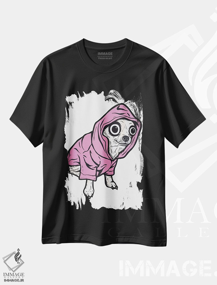 تیشرت طرح دار هودی با طرح چیهواهوا، هنر فاخر معاصر اثر آلیسون گاتچل | فروشگاه ایماژ