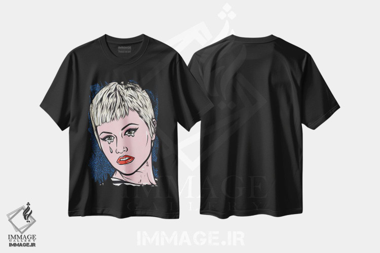 تیشرت طرح دار دختر کمیک گریان دلورس، هنر فاخر معاصر اثر آلیسون گاتچل | فروشگاه ایماژ