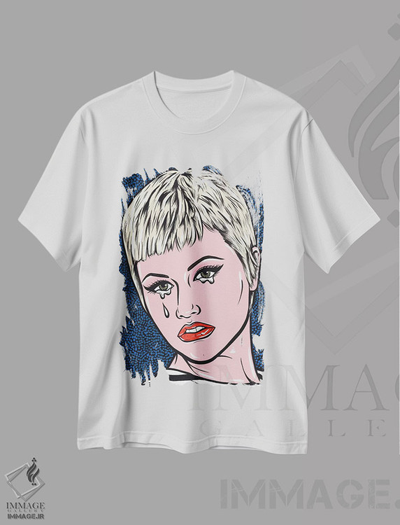 تیشرت طرح دار دختر کمیک گریان دلورس، هنر فاخر معاصر اثر آلیسون گاتچل | immage.ir