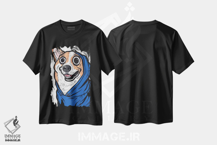 تیشرت طرح دار هودی با طرح کورگی، هنر فاخر معاصر اثر آلیسون گاتچل | فروشگاه ایماژ