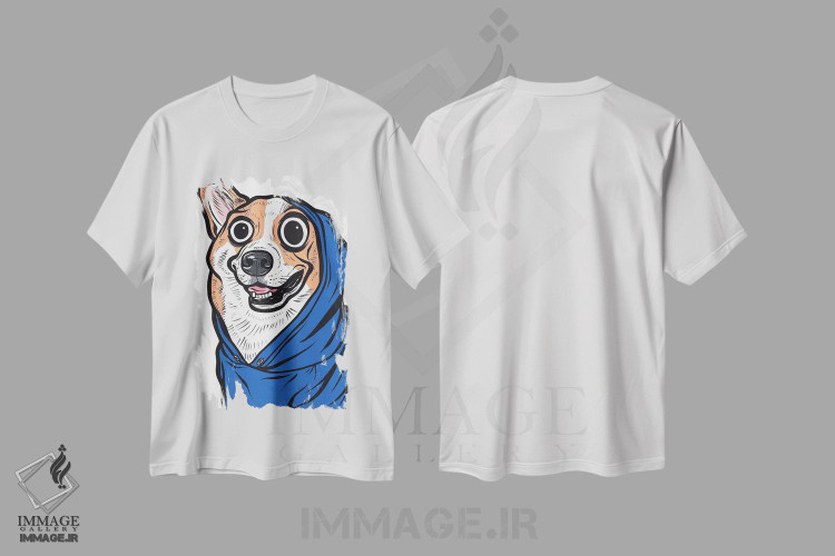 تیشرت طرح دار هودی با طرح کورگی، هنر فاخر معاصر اثر آلیسون گاتچل | immage.ir