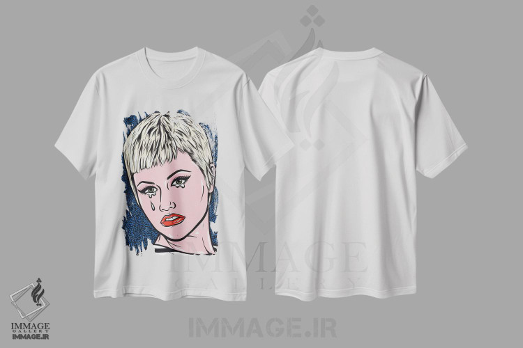 تیشرت طرح دار دختر کمیک گریان دلورس، هنر فاخر معاصر اثر آلیسون گاتچل | immage.ir