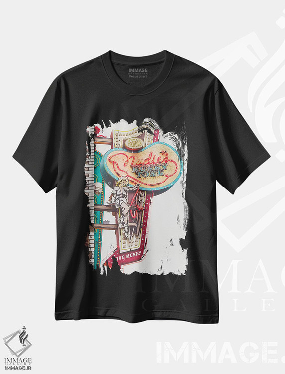 تیشرت طرح دار نئون نشویل ۳، دکور روستایی اثر آن هادک | فروشگاه ایماژ