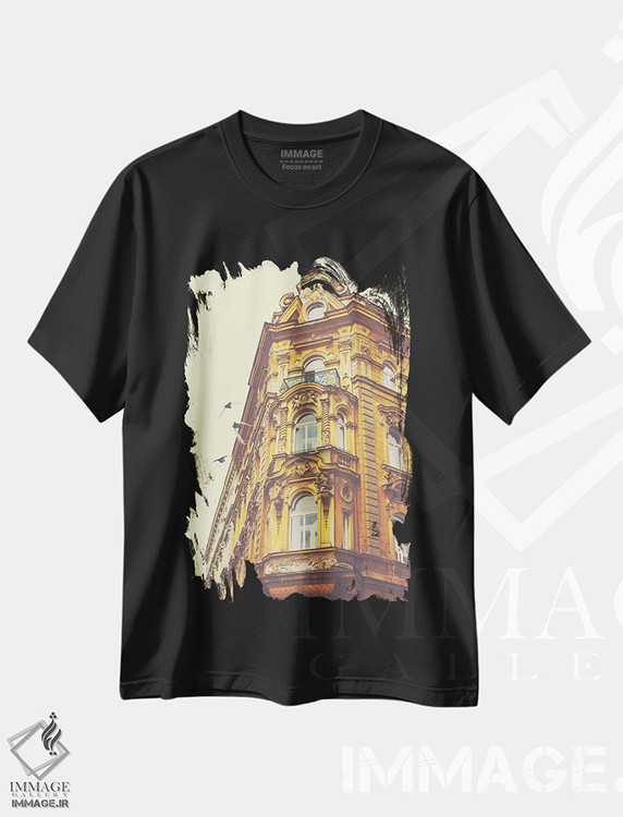 تیشرت طرح دار صبح پراگ، مدیوم اثر آن هادک | فروشگاه ایماژ