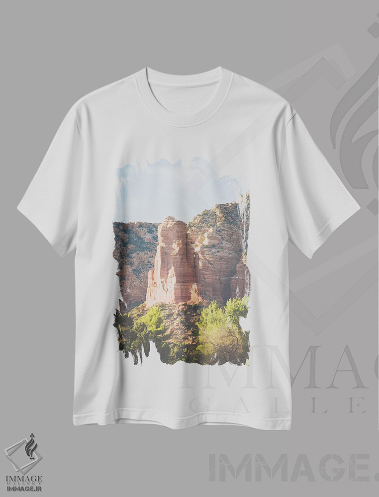 تیشرت طرح دار غروب بر فراز سدونا، مدیوم اثر آن هادک | immage.ir