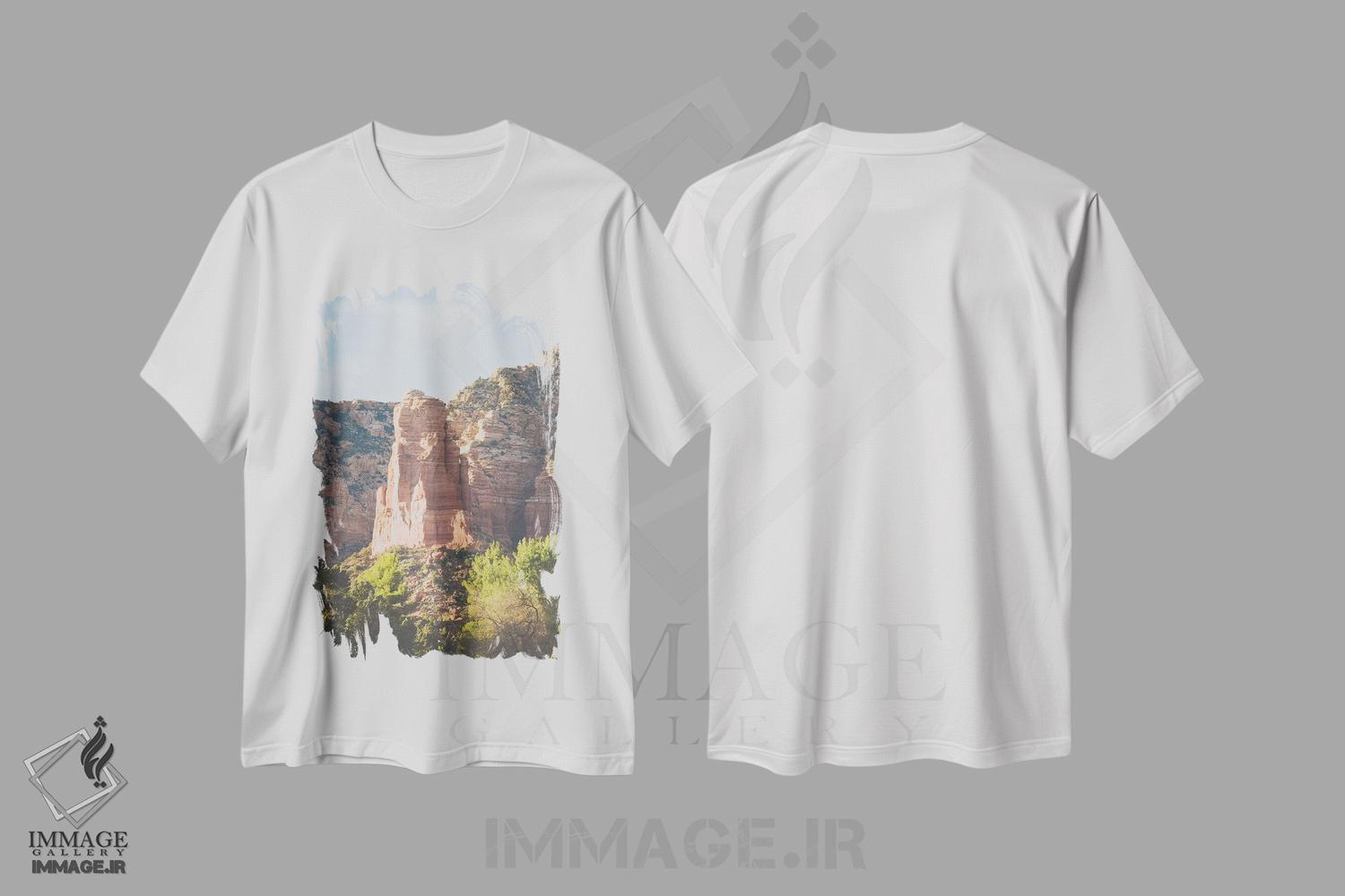 تیشرت طرح دار غروب بر فراز سدونا، مدیوم اثر آن هادک | immage.ir