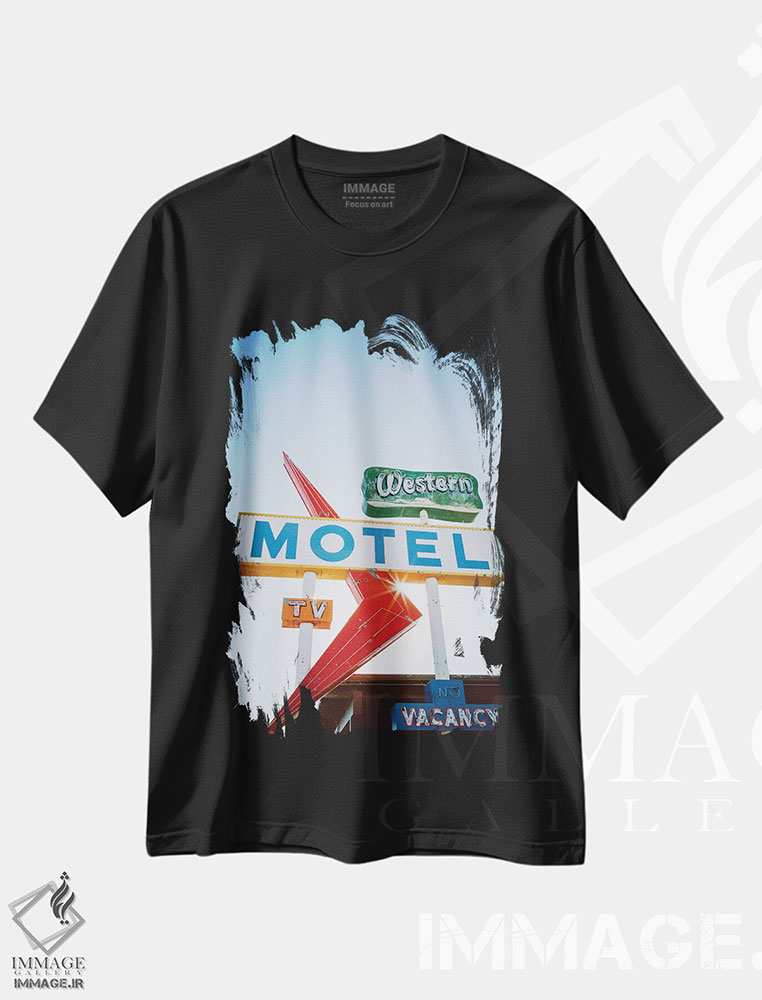 تیشرت طرح دار متل غربی، تزئینی اثر آن هادک | فروشگاه ایماژ