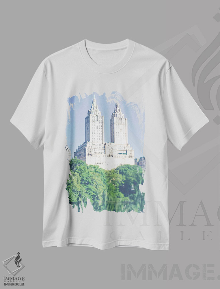 تیشرت طرح دار نمای پارک مرکزی اثر آن هادک | immage.ir