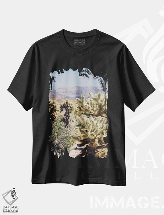 تیشرت طرح دار باغ کاکتوس چولا، مدیوم اثر آن هادک | فروشگاه ایماژ