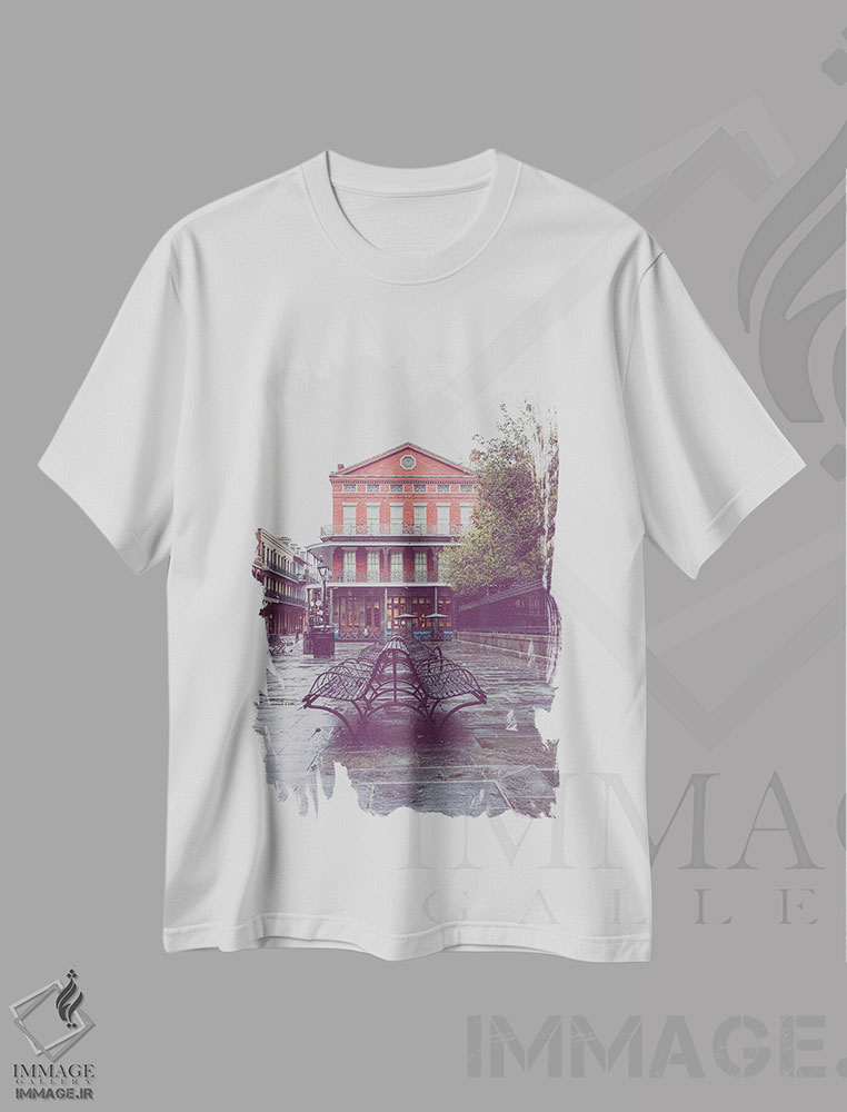 تیشرت طرح دار نور صبح زود، محله فرانسوی نیواورلئان، مدیوم اثر آن هادک | immage.ir