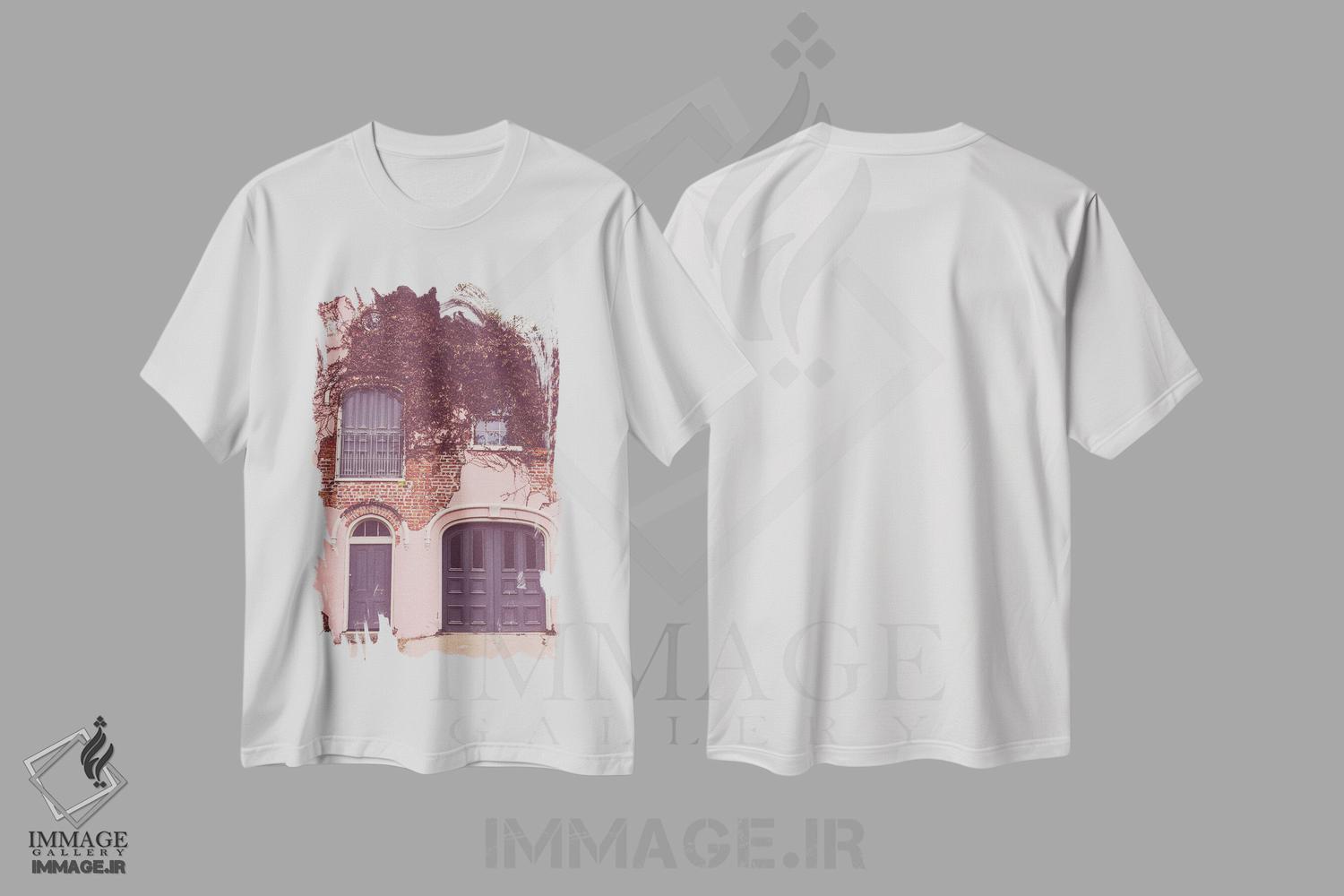 تیشرت طرح دار خانه کالسکه صورتی در منطقه باغ نیواورلئان، مدیوم اثر آن هادک | immage.ir