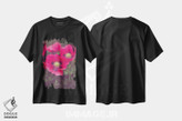 تیشرت طرح دار هنر گل شقایق صورتی، مدیوم اثر آن هادک | فروشگاه ایماژ