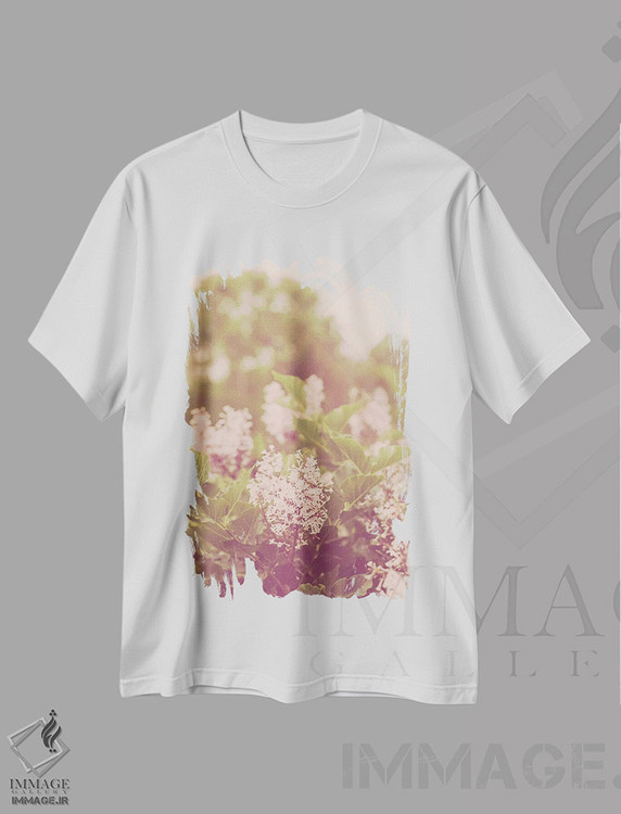 تیشرت طرح دار شکوفه های بهاری یاس بنفش II، مدیوم اثر آن هادک | immage.ir