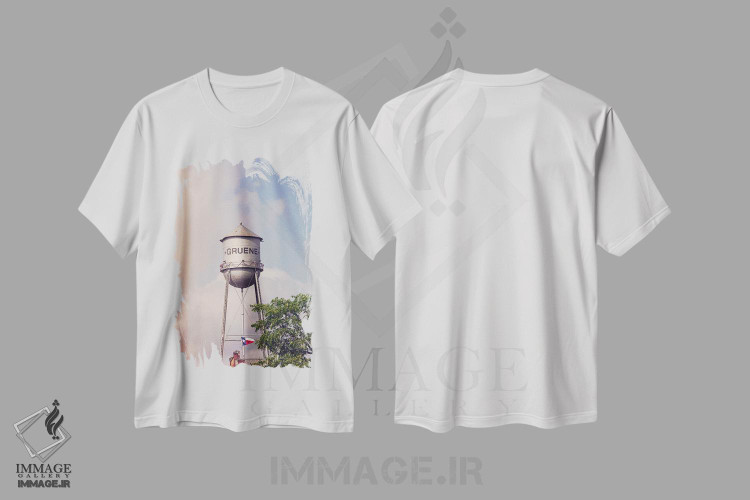 تیشرت طرح دار برج آب گروئن، تگزاس، مدیوم اثر آن هادک | immage.ir