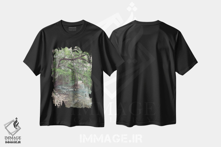 تیشرت طرح دار عکاسی رود کومال در تپه های تگزاس، مدیوم اثر آن هادک | فروشگاه ایماژ